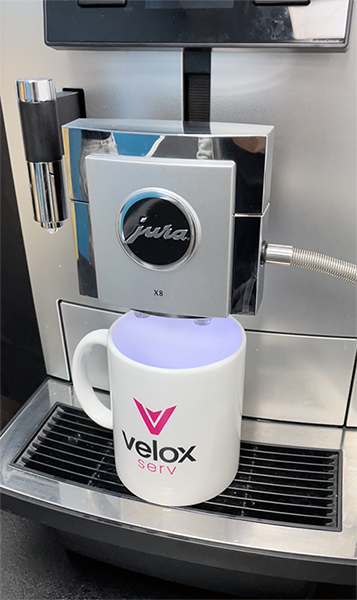 Coffee in VeloxServ colocation space